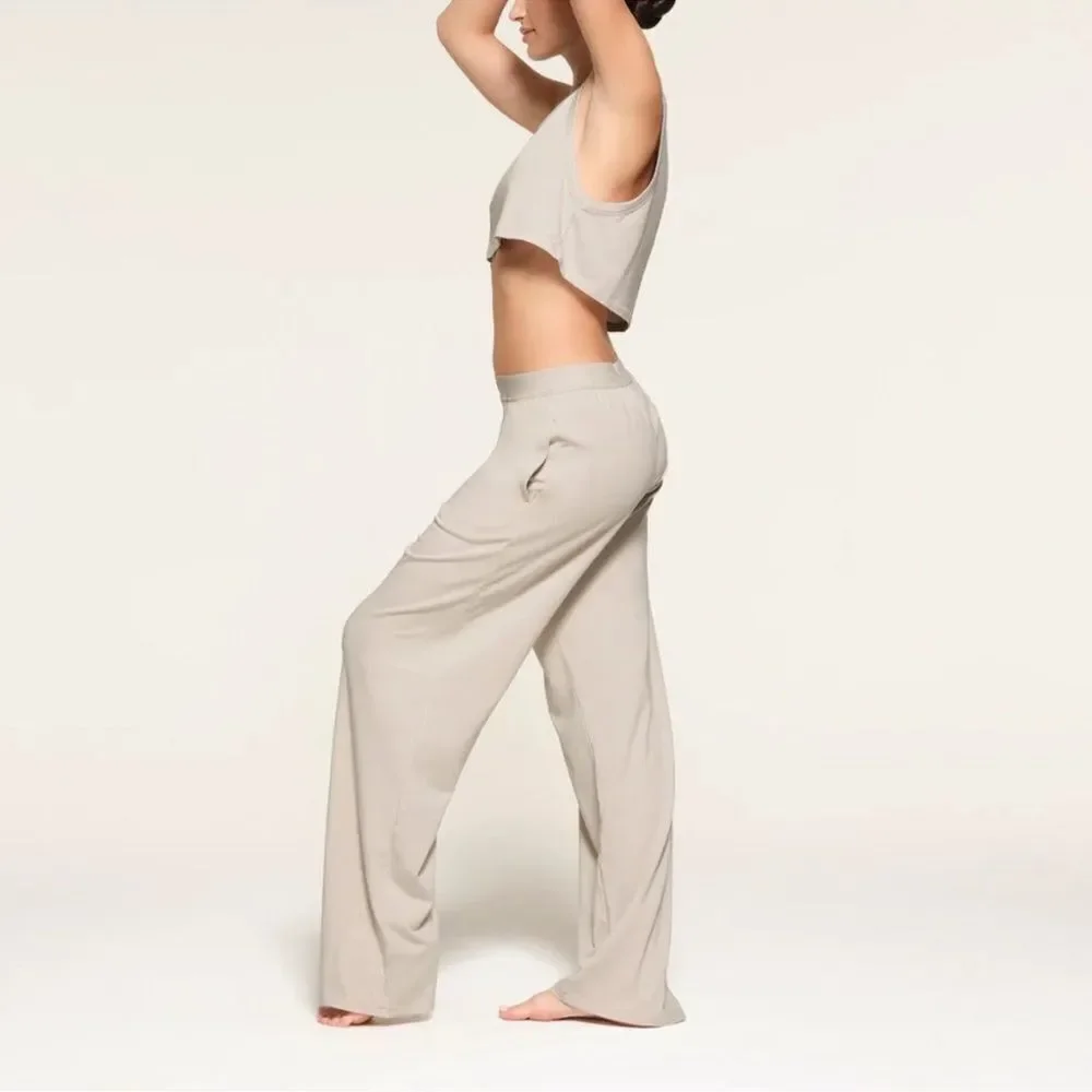 Skims Boyfriend Loose Pant in Stone Size 4X - Picture 3 of 8